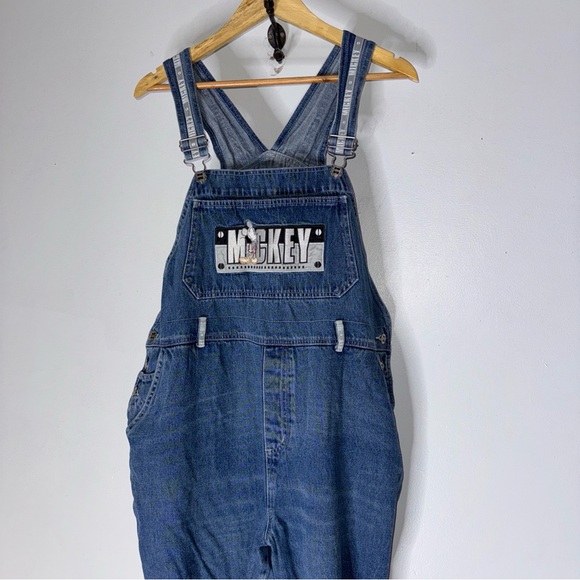 Vintage 90s Mickey Mouse Overalls Adult Denim Baggy XL Disney Catalog - Picture 1 of 10